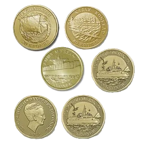 Skibsmønter - alle typer