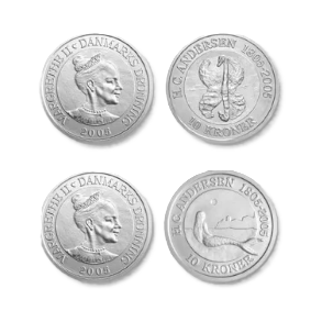 H. C. Andersen temamønter - guld & sølv 