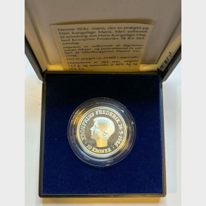10 krone 1986 s�lv Kronprins Frederiks 18 �rs f�dselsdag.  TILBUD