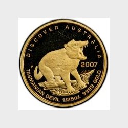 Australien. 5 $ 2007. Tasmanian Devil