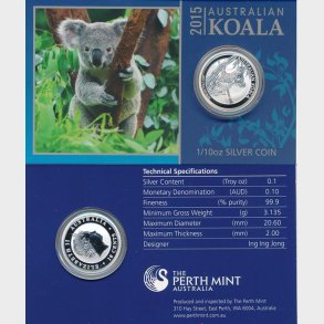 10 cent 2015. Koala.