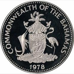 Bahama. 10 $ 1978, silver proof