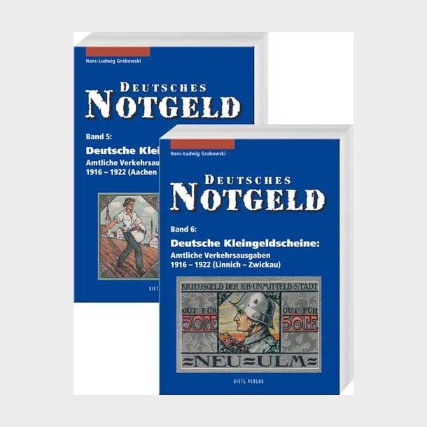 Deutsches Notgeld. Band 5-6. Deutsche Kleingeldscheine. Amtliche Verkehrsausgaben 1916 - 1922.