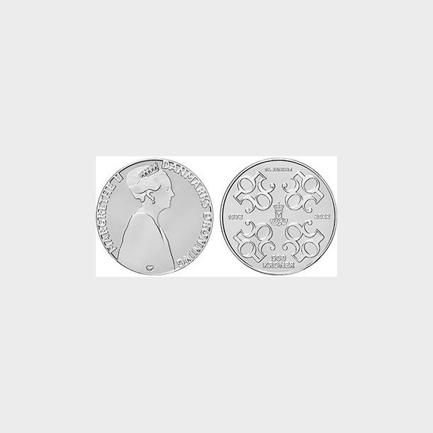 500 krone 2022, slv, Dronningens 50 rs regeringsjubilum