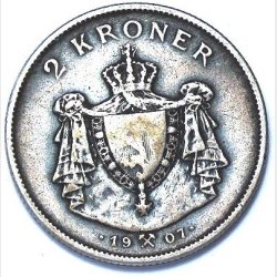 Norge 2 krone 1907. Norges uafhngighed