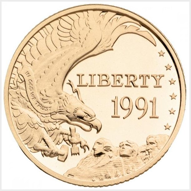 USA 5 $ 1991. Mount Rushmore