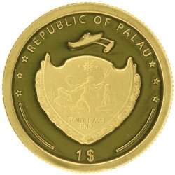 Palau. 1 $  2009. Miniature guldm�nt.