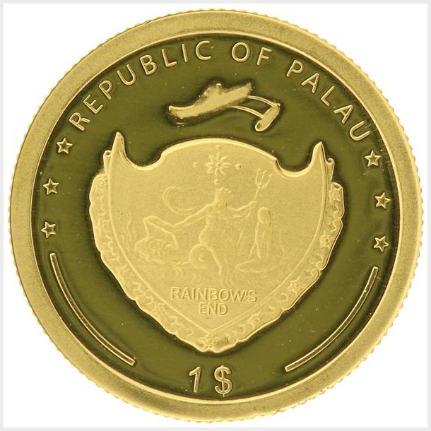 Palau. 1 $  2009. Miniature guldm�nt.