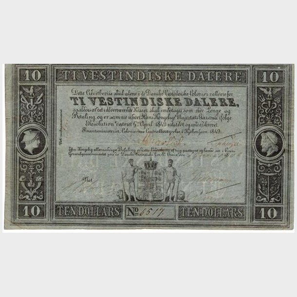 10 Vestindiske Dalere 1849   (1900)