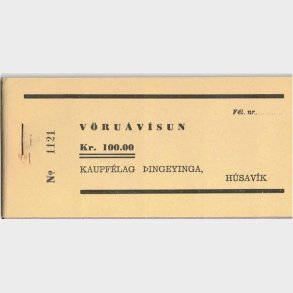 Husavik, Vruuvisun, kr. 100,00