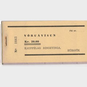 Husavik, Vruuvisun, kr. 20,00