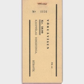 Husavik, Vruuvisun, kr. 50,00