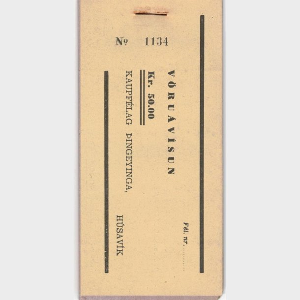 Husavik, Vruuvisun, kr. 50,00