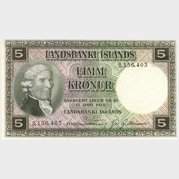 5 Kronur 1948, Island