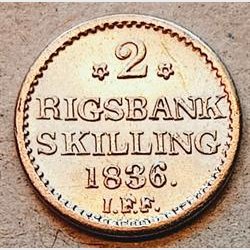 2 rigsbankskilling 1836