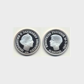 10 krone. Prins Frederiks 18 rs fdselsdag 1986, slv  TILBUD