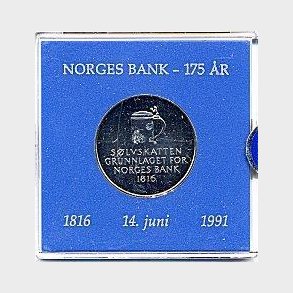 1991 5 Krone  Norges Bank 175 r. Sandhill pakning.