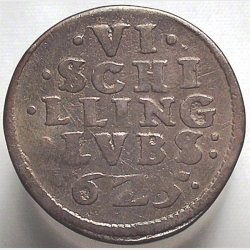 6 skilling lybsk 1625