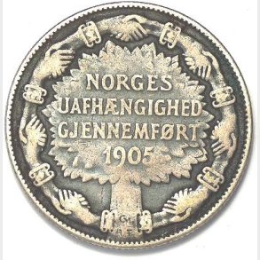 Norge 2 krone 1907. Norges uafhngighed