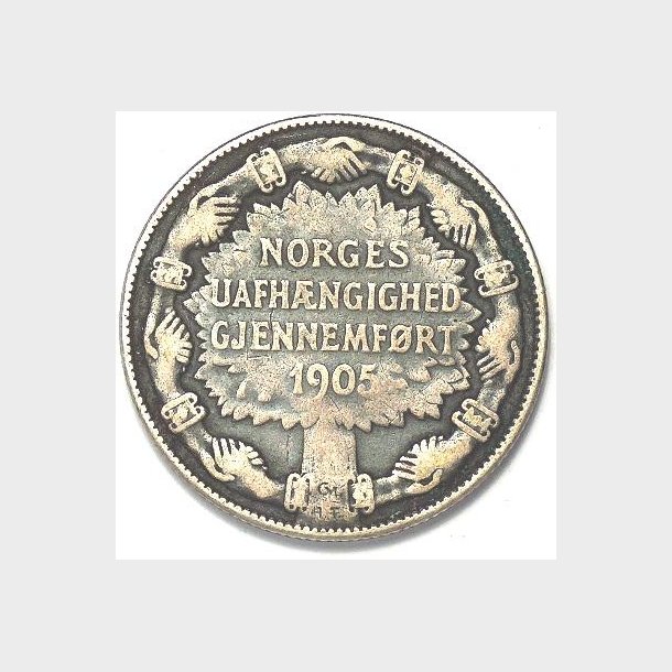 Norge 2 krone 1907. Norges uafhngighed
