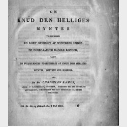 Ramus: Om Knud den Helliges Mynter