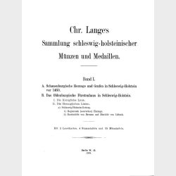 Chr. Lange's Sammlung schleswig-holsteinischer Mnzen und Medaillen.