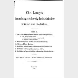 Chr. Lange's Sammlung schleswig-holsteinischer Mnzen und Medaillen.